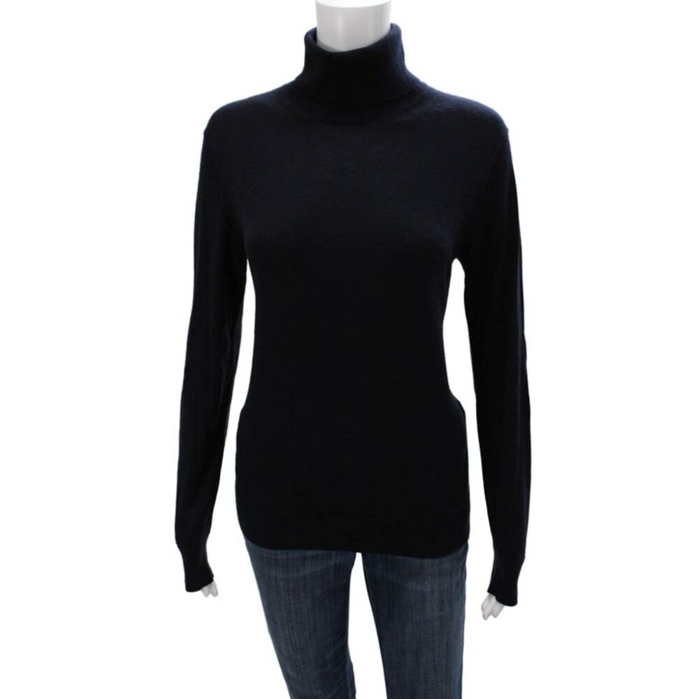 Not Available Womens Cashmere Turtleneck Sweater Blue Long Sleeve Size M